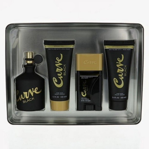 Curve Curve Black Men's Cologne 4 Piece Gift Set, 2.5 Fl. Oz. Eau De Cologne - Picture 2 of 4